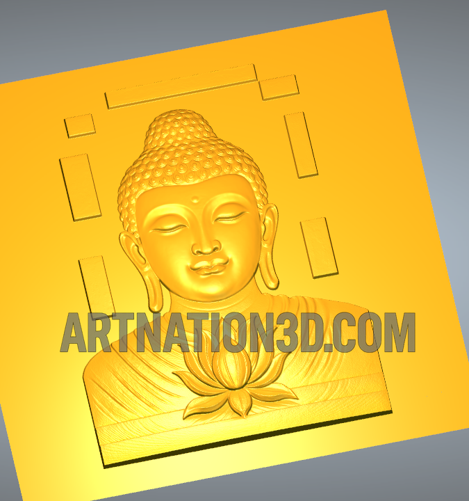 Lord Buddha 3D relief file for cnc/artcam