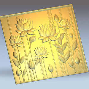 Special 3D wall panel flowers relief file