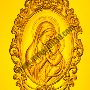 Mother Mary with Baby Jesus – Ornamental 3D Relief Panel (RLF)