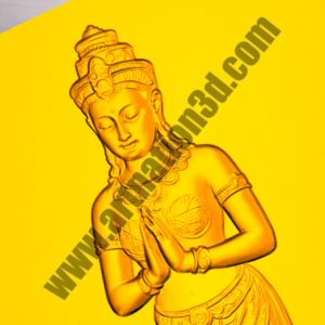 Namaste Lady Sculpture 3D Relief – Standing Pose RLF File