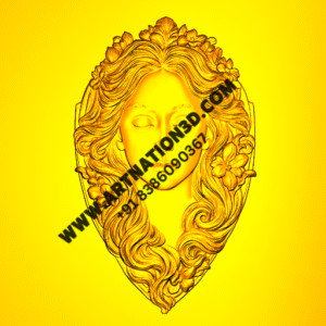Floral Lady Face Relief | Artistic 3D Wall Panel Design