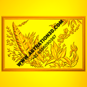 Floral Leaf Design with Hummingbird – CNC Relief Panel