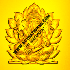 3D Ganesh Ji Relief Design | White Marble Finish | RLF File for CNC