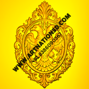 Double-Headed Eagle 3D Relief | Royal Emblem CNC Design | Ornamental Wall Panel