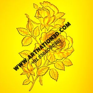 Elegant Rose Flower Relief Design