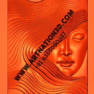 Graceful Abstract Woman Face in Flowing Lines – 3D Wall Panel Design