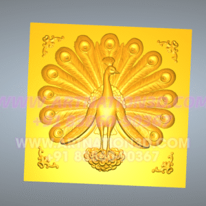 Elegant Peacock 3D Wall Panel Design for CNC Carving