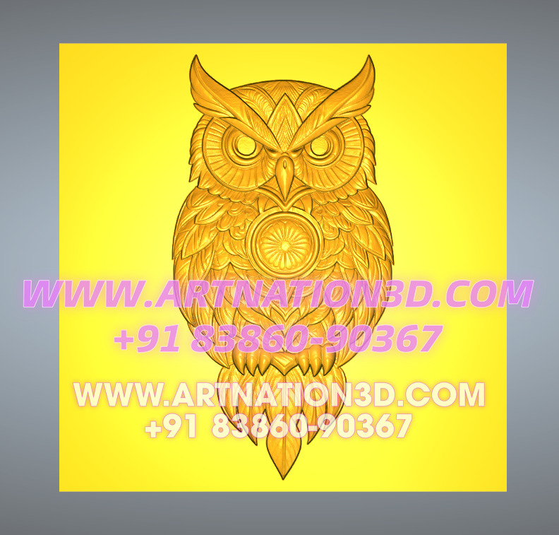Majestic Owl CNC Relief Design – Only at www.artnation3d.com