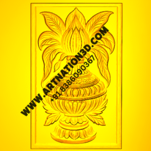 Kalash with Lotus Relief – Traditional Indian CNC Wall Panel Design