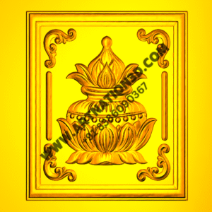 3D Kalash Lotus Relief Panel Design