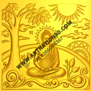 Lord Buddha Meditation Panel | Bodhi Tree 3D Relief Design