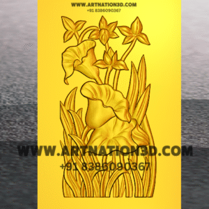 Elegant Floral Wall Panel CNC Relief Design