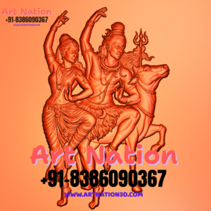 Lord Shiva Parvati Dancing & Nandi 3D Relief Design