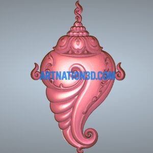 Shankh (Sacred Conch) Detailed 3D Model Design for CNC