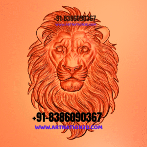 Majestic Lion Head 3D Relief Design for CNC