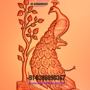 Free 3D Peacock Tree Design for CNC Carving