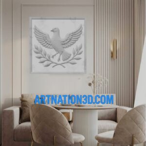Flying Bird with Branches 3D Wall Panel Design
