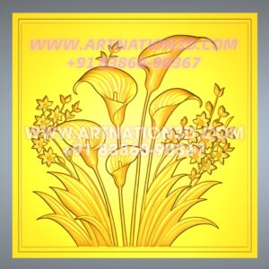 Floral Bouquet 3D Relief Wall Panel Design