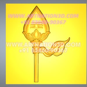 Sacred Flag with Lotus Motif 3D Relief Design