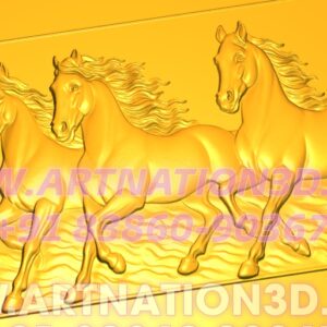 Running Horses 3D Wall Panel Design