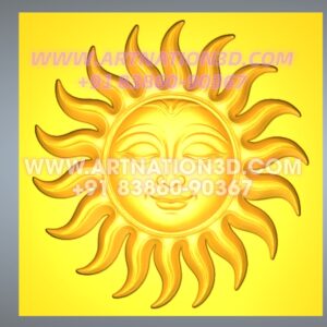 Surya Dev Sun Face 3D Relief Design