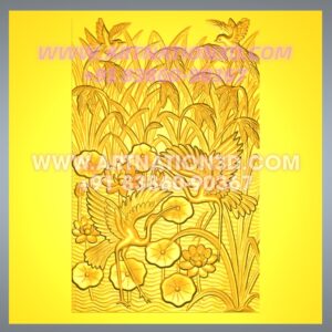 Cranes with Lotus Pond 3D Decorative Wall Panel Design