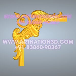 Ornamental Corner Leaf Design | Decorative 3D Relief | ArtCAM 2008–2018 Compatible