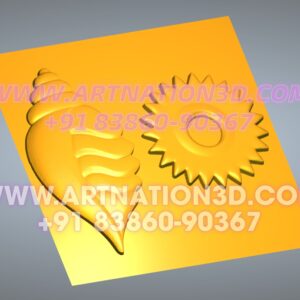Shankh & Chakra 3D Relief Design