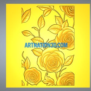 Rose Flower Relief 3D Model