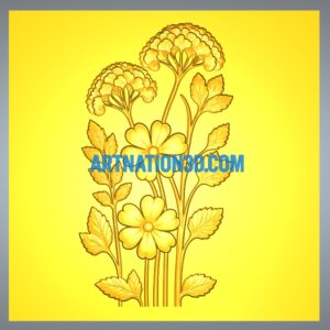 Floral Bouquet Relief 3D Model