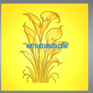 Calla Lily Flowers Relief 3D Model
