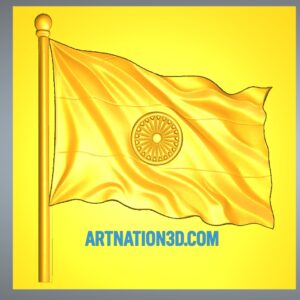 Indian Flag Relief 3D Model
