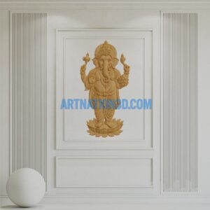 Standing Lord Ganesha Relief 3D Model | CNC Wall Panel Design | ArtCAM & ZBrush