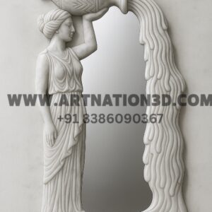 Aquarius Zodiac 3D Relief Panel – Woman with Water Pot Design for CNC (RLF & STL)