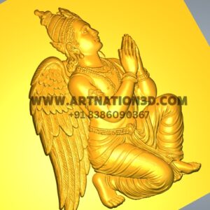 Divine Garuda in Namaste Pose – 3D Relief CNC Wall Art Design (RLF & STL)