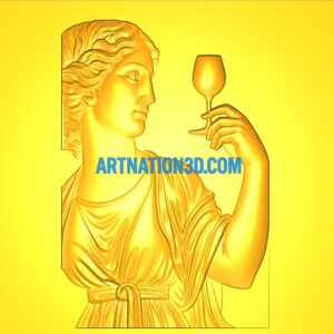 Screenshot 2025-08-05 200528 Greek Lady with Wine Glass 3D Model | CNC STL Relief Design for Wall Art & Decor
