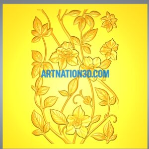 Floral Vines 3D Model | CNC STL Design for Wall Panels, Doors & Furniture Decoration