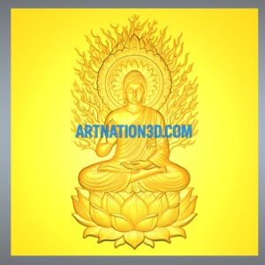 Screenshot 2025-08-14 141357 Lord Buddha on Lotus 3D Model | CNC STL Design for Temple & Wall Panel Decoration