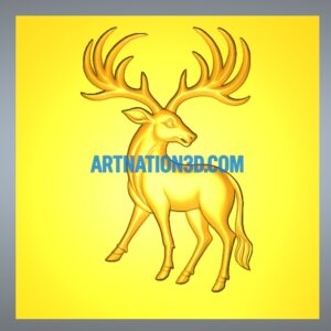 Deer 3D Model | Wildlife Relief Design | CNC STL File for Wall Panel, Door & Interior Carving