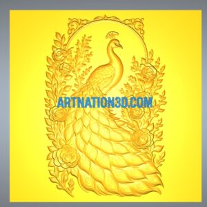 Peacock 3D Model | Royal Bird Relief Design | CNC STL File for Wood, Marble & Metal Carving