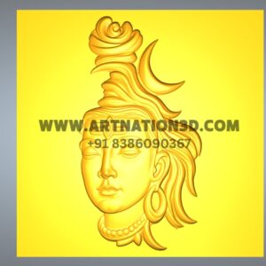 Lord Shiva Face 3D Model | Mahadev Relief Design | CNC STL File for Wood, Marble & MDF Carving