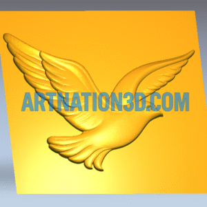 Flying Bird 3D Model | Elegant Dove CNC Relief Design | Decorative Wall Art STL File
