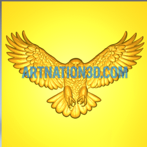 Eagle 3D Model | Flying Eagle CNC Relief Design | Decorative Wall Panel STL File