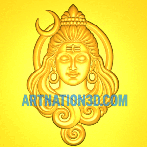 Lord Shiva 3D Model | Mahadev Face Relief | CNC Engraving STL for Temple & Wall Art