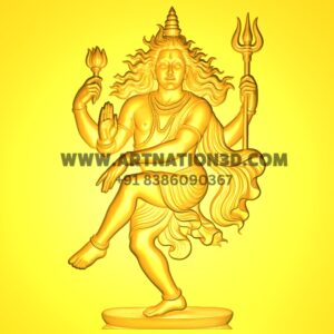 Lord Shiva Dancing 3D Model | Nataraja Pose | CNC STL File for Temple, Wood & Marble Carving