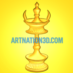 Traditional Lamp 3D Relief Model | Deepam Diya CNC Design | STL File