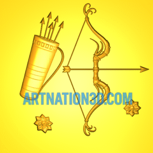 Bow and Arrow 3D Model | Dhanush CNC Relief Design | Indian Traditional Weapon STL File