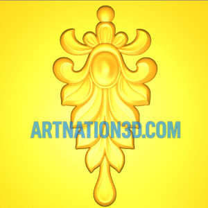 Decorative Leaf Ornament 3D Model | Floral Relief CNC Design | Wood Carving STL File
