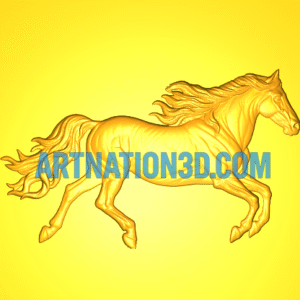 Running Horse 3D Relief Model | Speed & Strength CNC