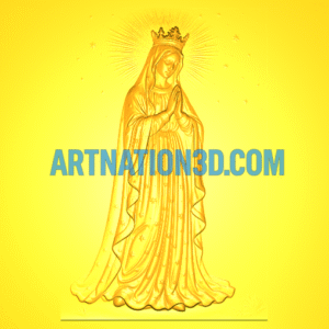 Mother Mary 3D Relief Model | Holy Virgin CNC Design | STL File